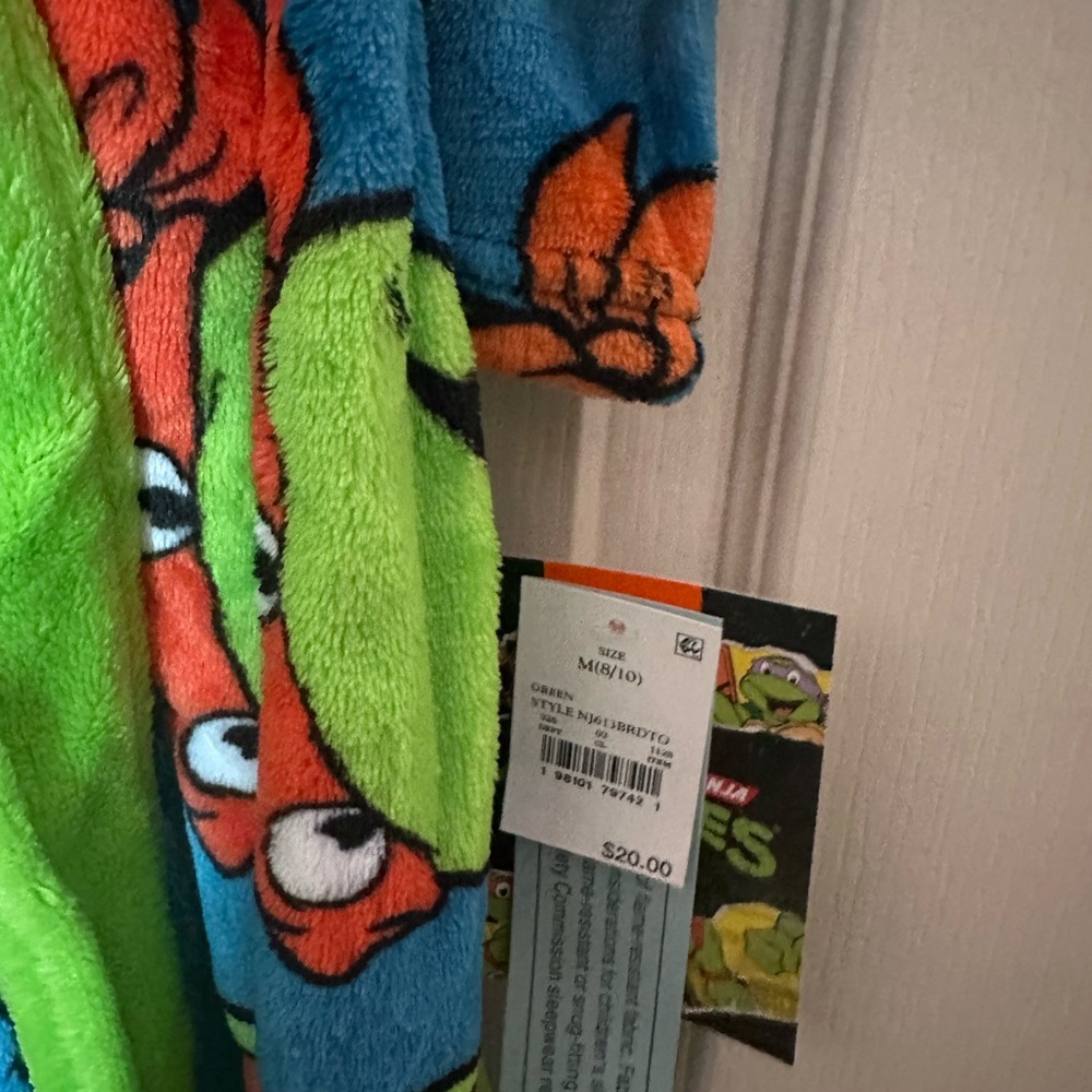 Kids ninja turtles robe- Green, Orange, Blue - Picture 3 of 6